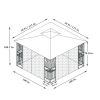 10x10 Outdoor Patio Gazebo Canopy Tent With Ventilated Double Roof And Mosquito net(Detachable Mesh Screen On All Sides); Suitable for Lawn; Garden; B