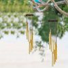 1pc, 21.6 Inches Golden Vintage Wind Chime (12 Aluminum Tubes With Hooks), Creative Gift, Birthday Gift, Mother's Day Gift, Indoor Decor