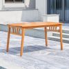 Kapalua Honey Eucalyptus Wooden Outdoor Dining Table with Umbrella Hole