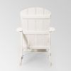 Outdoor Classic White Solid Wood Adirondack Chair Retractable Foldable (Set of 1)