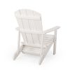 Outdoor Classic White Solid Wood Adirondack Chair Retractable Foldable (Set of 1)