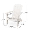 Outdoor Classic White Solid Wood Adirondack Chair Retractable Foldable (Set of 1)