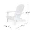 Outdoor Classic White Solid Wood Adirondack Leisure Seat Can Put Cup Holder Can Put Umbrella