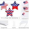 8Pcs 4th of July Yard Signs with Stakes Patriotic Star Ornament for Garden Decor