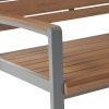 Outdoor aluminum alloy bench Grey+SILK-SCREEN BROWN