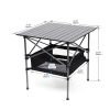 1-piece Folding Outdoor Table with Carrying Bag; Lightweight Aluminum Roll-up Square Table for indoor; Outdoor Camping; Picnics; Beach; Backyard; BBQ;