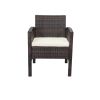 4 PCs Outdoor Patio Furniture Sofa Conversation Sets PE Rattan Wicker Sofa Chair Set Cushioned Seat with Glass Tabletop Coffee Table with Soft Cushion