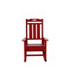 Presidential Rocking Chair HDPE Rocking Chair Fade-Resistant Porch Rocker Chair; All Weather Waterproof for Balcony/Beach/Pool Red