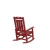 Presidential Rocking Chair HDPE Rocking Chair Fade-Resistant Porch Rocker Chair; All Weather Waterproof for Balcony/Beach/Pool Red