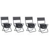 4-piece Folding Outdoor Chair with Storage Bag; Portable Chair for indoor; Outdoor Camping; Picnics and Fishing; Grey