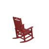 Presidential Rocking Chair HDPE Rocking Chair Fade-Resistant Porch Rocker Chair; All Weather Waterproof for Balcony/Beach/Pool Red