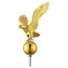 Flagpole 14" Eagle Topper Gold Finial Ornament for 20/25/30Ft Telescopic Pole Yard Outdoor