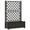 vidaXL Garden Planter with Trellis 39.4"x16.9"x55.9" PP Anthracite