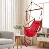 Hardwood With Cup Holder Wooden Stick Perforated 100kg Seaside Courtyard Hanging Chair