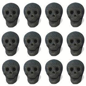 1/4/8/12pcs, Halloween Fire Pit Skull Ceramic Props,Reusable Fireproof Skull Fire Pit, Halloween Decor For Fire Pit ,Fireplace, Gas (quantity: 12pcs)