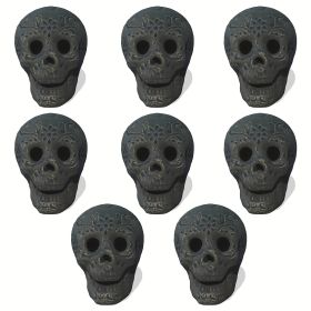 1/4/8/12pcs, Halloween Fire Pit Skull Ceramic Props,Reusable Fireproof Skull Fire Pit, Halloween Decor For Fire Pit ,Fireplace, Gas (quantity: 8PCS)