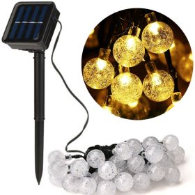 8 Modes Solar String Lights Outdoor LED Crystal Globe Light Waterproof Fairy Lights Garlands For Christmas Party Outdoor Decor (Emitting Color: Warm, Wattage: 5M 8 Modes 20led)