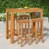 5 Piece Patio Dining Set Solid Wood Acacia