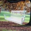 Front Porch Swing with Armrests;  Wood Bench Swing with Hanging Chains; for Outdoor Patio ; Garden Yard;  porch;  backyard;  or sunroom; Easy to Assem