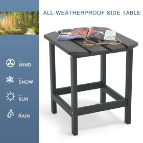 Adirondack Outdoor Side Table;  HDPE Plastic End Tables for Patio;  Backyard;  Pool;  Indoor Outdoor Companion;  Easy Maintenance Weather Resistant La (Color: Gray)