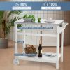 Outdoor Prep Cart Dining Table for Pizza Oven;  Patio Grilling Backyard BBQ Grill Cart