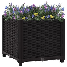 vidaXL Raised Bed 15.7"x15.7"x15" Polypropylene (Color: Black)