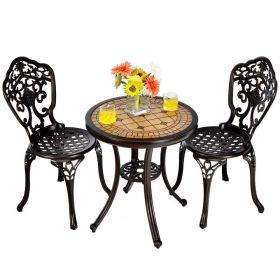 Outdoor Patio Furniture Set Cast Aluminum 3pcs Bistro Table Set (Type: Patio Furniture, Color: Copper)