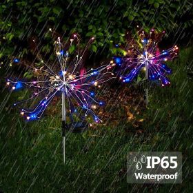 2Pack 150LED Garden Firework Lights 50 Copper Wires String Landscape Lamp (Type: 120LED, Color: Colorful)