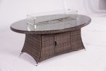 Brown Wicker Patio Firepit  Dining Table (Table Only)