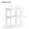 Double outdoor side table;  rectangular patio side table  in HDPE