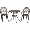 Outdoor Patio Furniture Set Cast Aluminum 3pcs Bistro Table Set