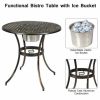 Outdoor Patio Furniture Set Cast Aluminum 3pcs Bistro Table Set