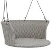 33.8' Single Person Hanging Seat; Rattan Woven Swing Chair; Porch Swing With Ropes