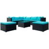 9-piece Outdoor Patio PE Wicker Rattan conversation Sectional Sofa sets with 3 sofa, 3 corner sofa, 2 ottomans, and 1 glass coffee table, removable so