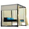 [VIDEO provided]U_Style 2-3 People Outdoor Swing Bed; Adjustable Curtains; Suitable For Balconies;  Gardens And Other Places