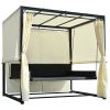 [VIDEO provided]U_Style 2-3 People Outdoor Swing Bed; Adjustable Curtains; Suitable For Balconies;  Gardens And Other Places