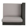 Francisco Outdoor Wicker Sectional Sofa Seat with Cushions Gray