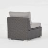 Francisco Outdoor Wicker Sectional Sofa Seat with Cushions Gray