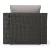 Francisco Outdoor Wicker Sectional Sofa Seat with Cushions Gray