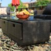 Direct Wicker Aluminum 5-piece Outdoor PE Rattan Wicker Sofa Rattan Patio Garden Furniture ,Gray