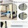 [VIDEO provided]U_Style 2-3 People Outdoor Swing Bed; Adjustable Curtains; Suitable For Balconies;  Gardens And Other Places