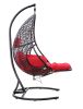 Patio PE Rattan Swing Chair With Stand and Leg Rest for Balcony; Courtyard