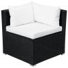 9-piece Outdoor Patio PE Wicker Rattan conversation Sectional Sofa sets with 3 sofa, 3 corner sofa, 2 ottomans, and 1 glass coffee table, removable so