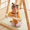 Wooden Indoor Kids Playground Jungle Gym with Slide; Toddlers Wooden Climber 8-in-1 Slide Playset; Wooden Rock Climbing Wall with Rope Wall Climb; Mon