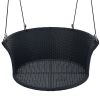 33.8' Single Person Hanging Seat; Rattan Woven Swing Chair; Porch Swing With Ropes