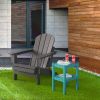 Double outdoor side table;  rectangular patio side table  in HDPE