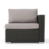 Francisco Outdoor Wicker Sectional Sofa Seat with Cushions Gray