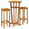 3 Piece Patio Dining Set Solid Wood Acacia