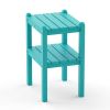 Double outdoor side table;  rectangular patio side table  in HDPE