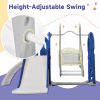 Toddler Slide and Swing Set 5 in 1; Kids Playground Climber Slide Playset with Basketball Hoop Freestanding Combination for Babies Indoor & Outdoor